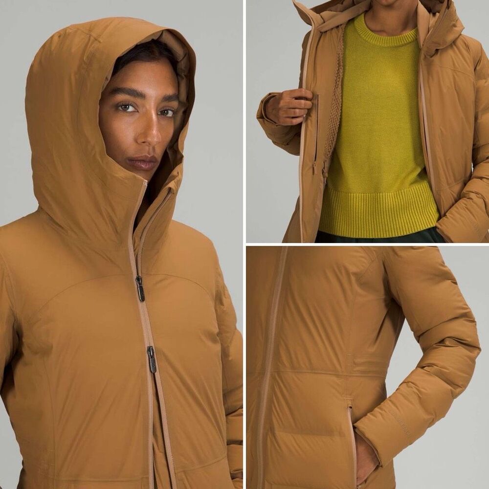 Lululemon Sleet Street Long Jacket in Bold Beige Size 8 - Picture 4 of 10